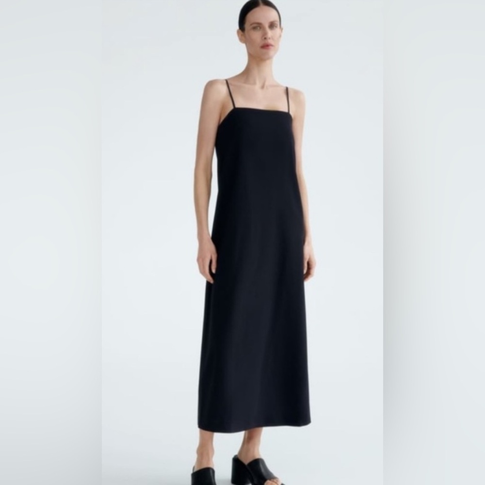 NWOT Zara Black Strappy Boxy Maxi Dress Size Medium